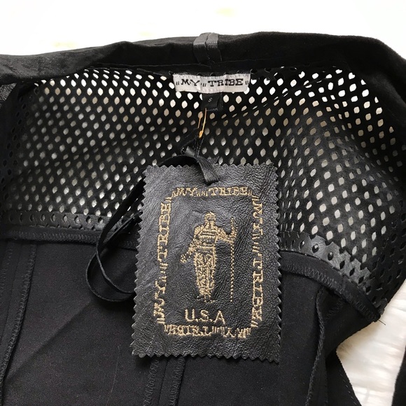 My Tribe | Drape collar leather vest - Picture 5 of 6